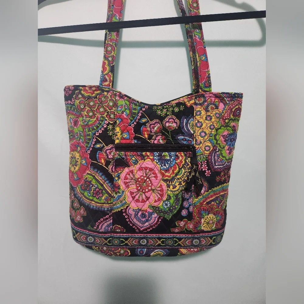 Vera Bradley Symphony in Hue Multi-Color Paisley Quilted Shoulder Hipster Bag.